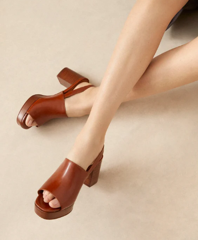 Sabot en  cuir Cognac N° 446 RIVECOUR