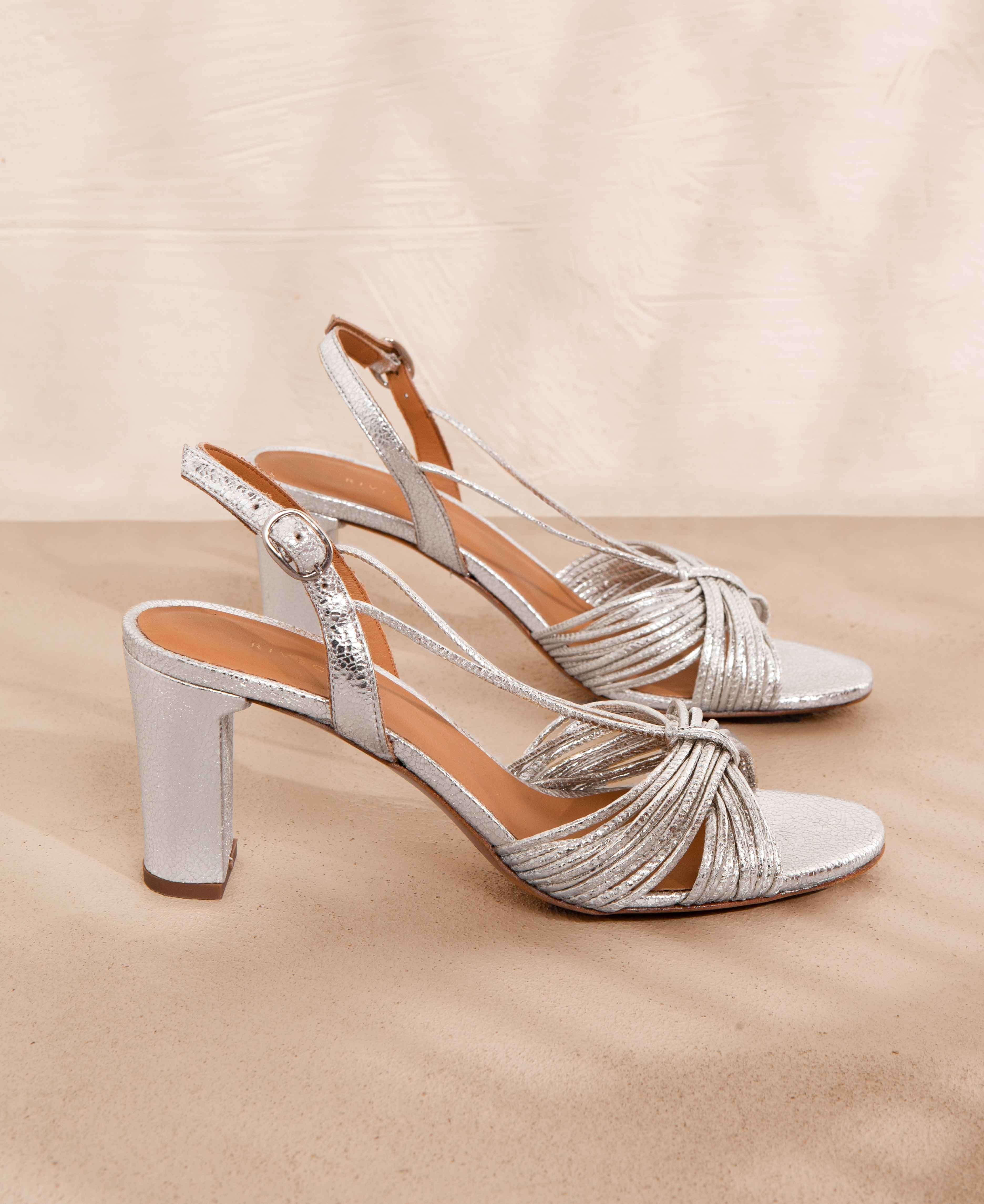 Sandale cuir Or Blanc N° 778 RIVECOUR reste 40 !