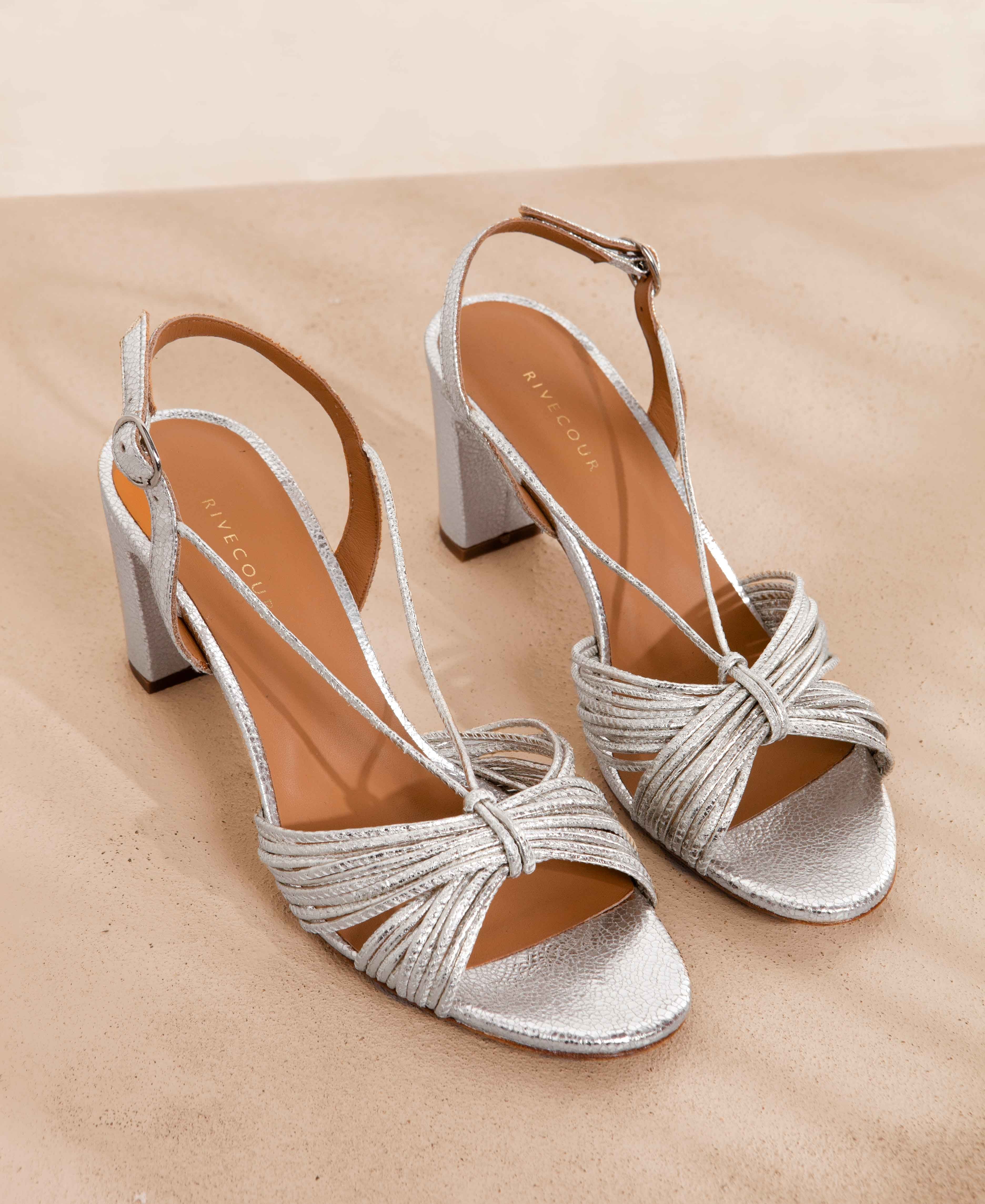 Sandale cuir Or Blanc N° 778 RIVECOUR reste 40 !