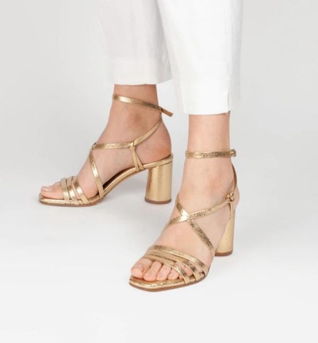 Sandale à talon CHICOREE en Daim Camel  ANAKI Reste T40 !