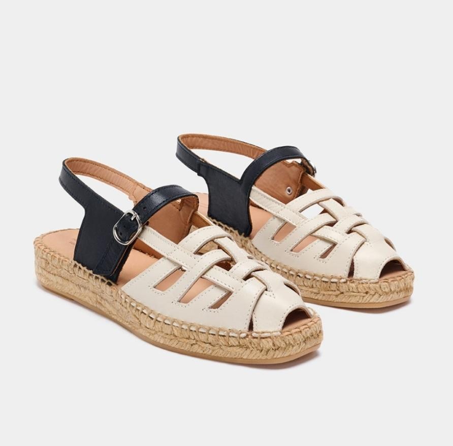 Sandale à corde THALIS Ecru Noir  NAGUISA