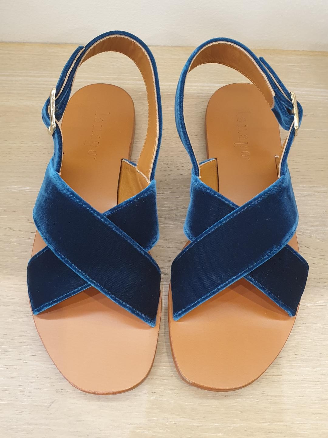 Sandale PARAGGI Ottanio (bleu pétrole) LANAPO (ITALIE)