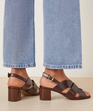 Sandale N° 551 marron chocolat RIVECOUR