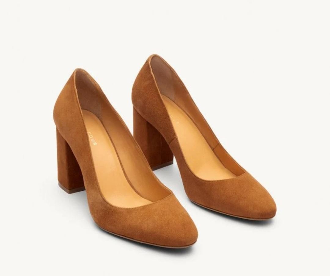 Escarpin N° 121 Chèvre velours Havane RIVECOUR Petit prix !