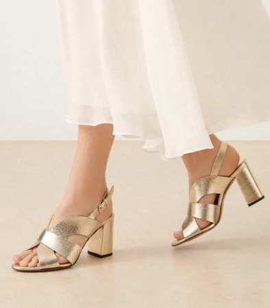 Sandale N° 55  Or Blanc RIVECOUR