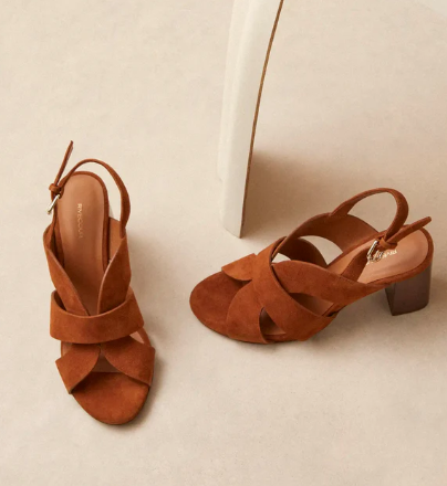 Sandale N° 55 Suède Cognac RIVECOUR