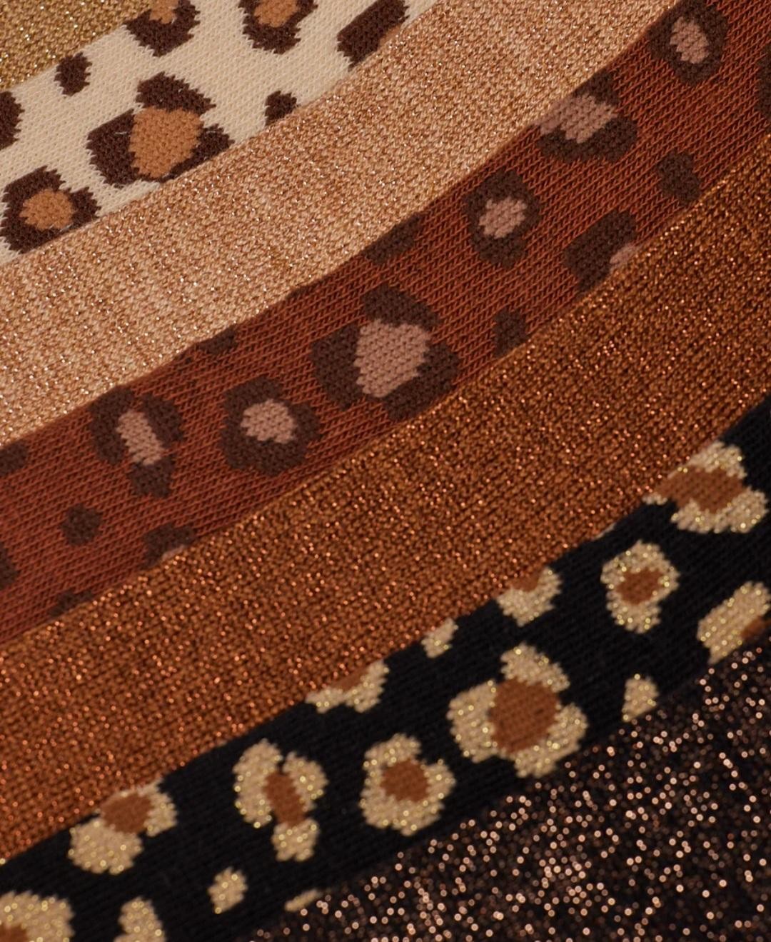 Semainier - Lot de 7 chaussettes Léopard et Paillettes  femme - ODAJE ex. M MOUSTACHE