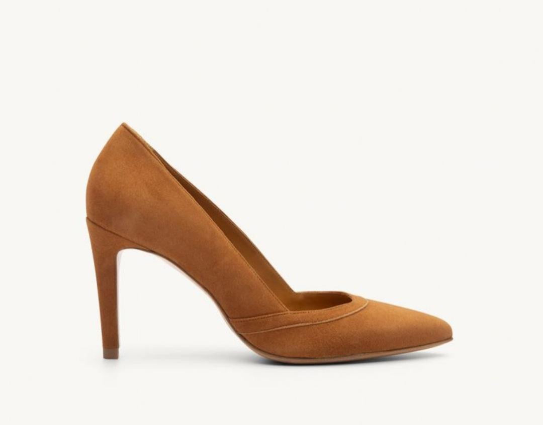 Escarpin N° 117 Suède Havane RIVECOUR Petit prix ! Dernier en 39!!