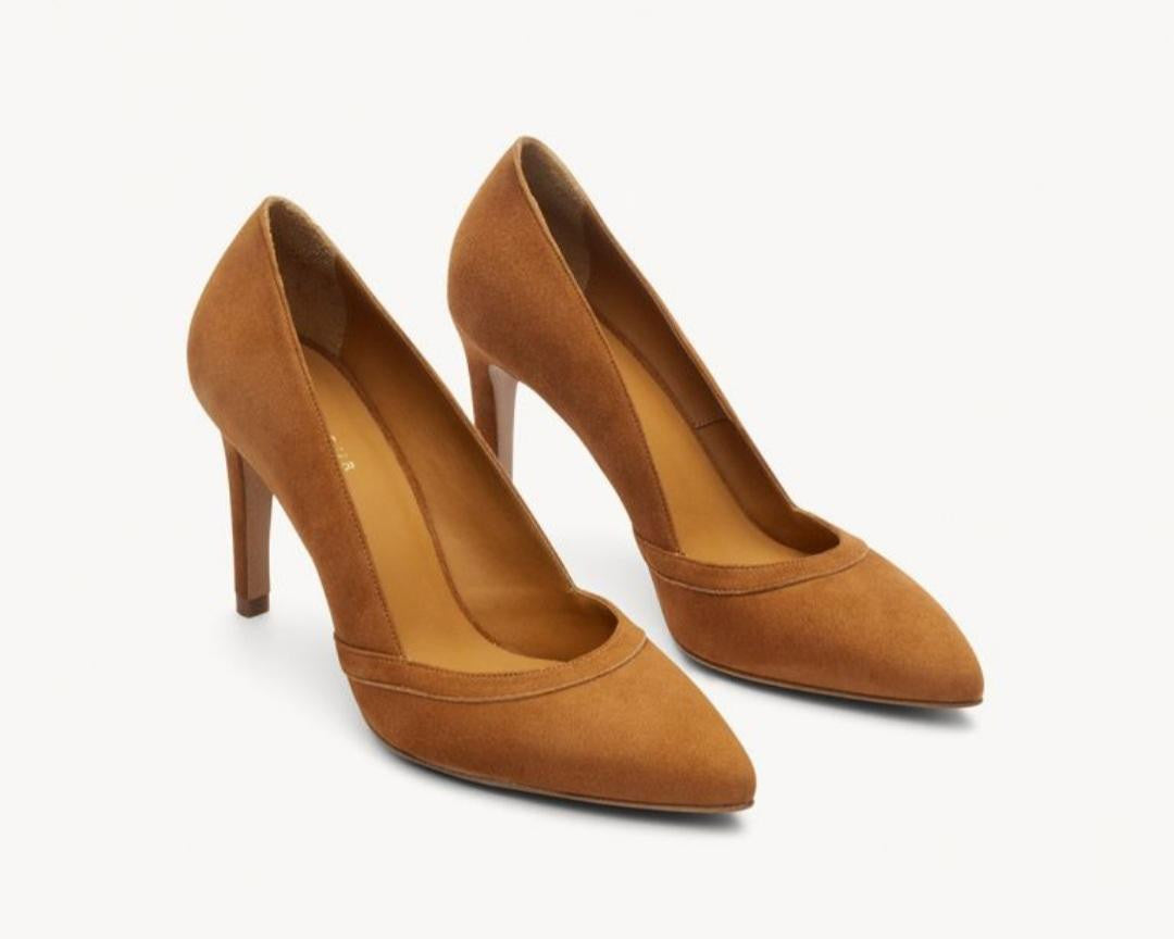 Escarpin N° 117 Suède Havane RIVECOUR Petit prix ! Dernier en 39!!