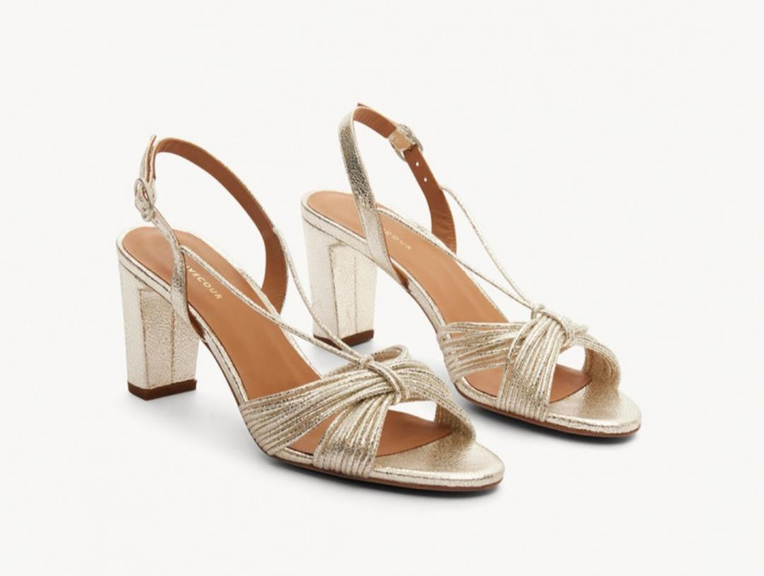 Sandale cuir Or Blanc N° 778 RIVECOUR reste 40 !