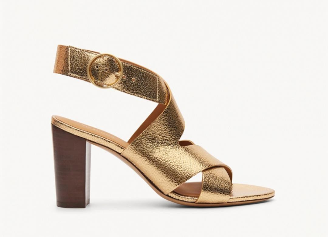 Sandales N°96 Cuir Gold Craquelé  Rivecour Reste 36 et 40 !