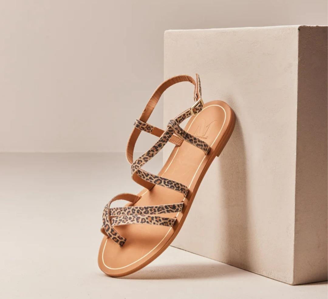 Sandales ALBA  Cuir Léopard ODAJE ex  M MOUSTACHE