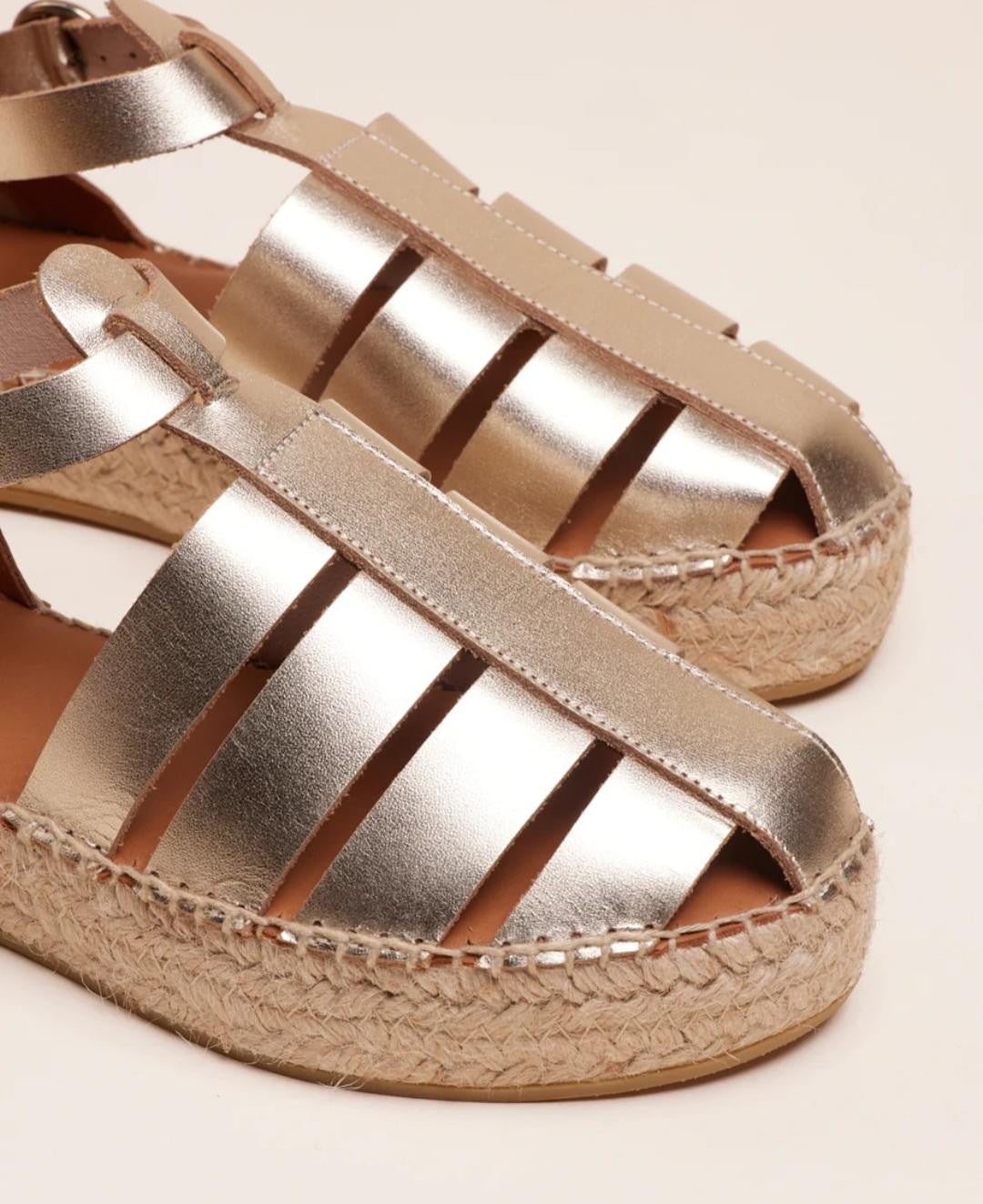 Espadrilles  Thais  Cuir  doré  M MOUSTACHE DERNIÈRE 40 !