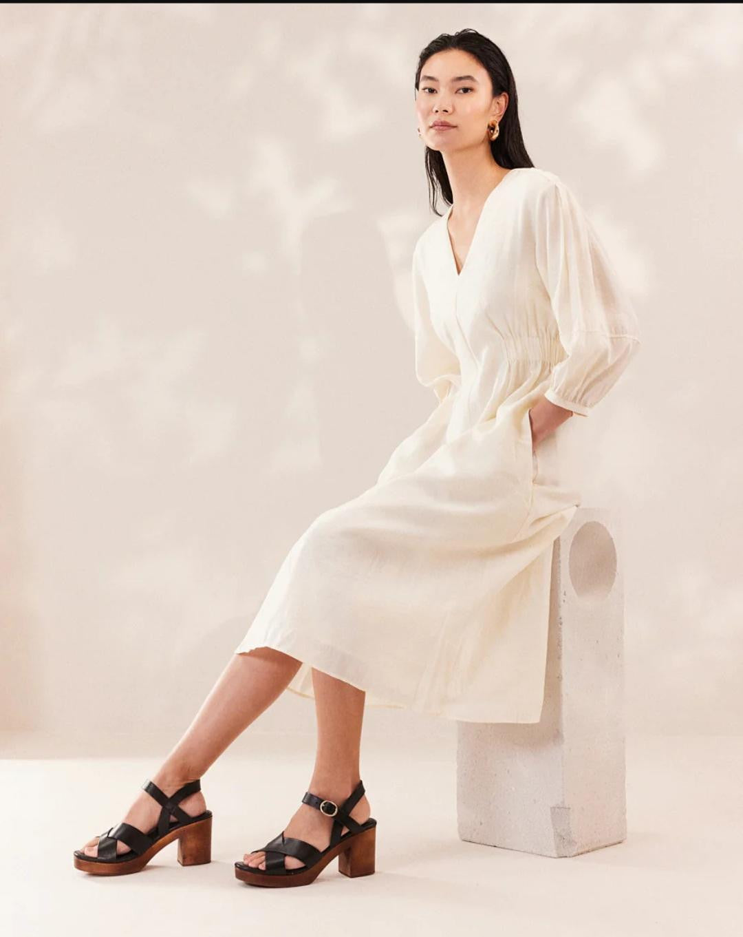 Sandale à talon VERA cuir noir   M MOUSTACHE Reste 36 et 40 !