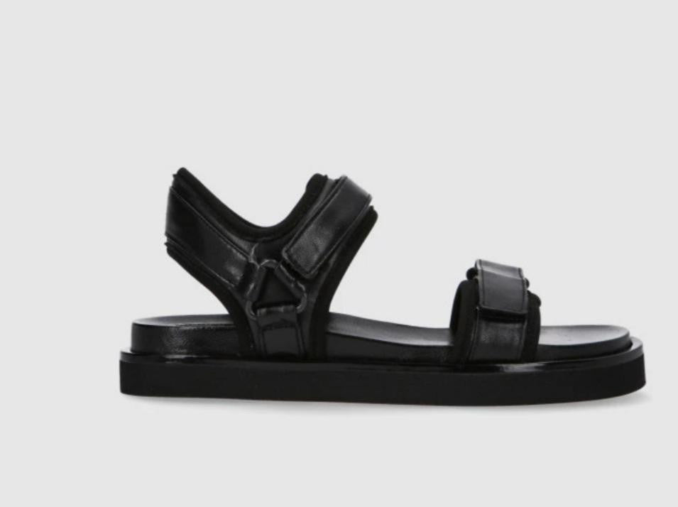 Sandale A6408 en cuir lisse noir Billi Bi