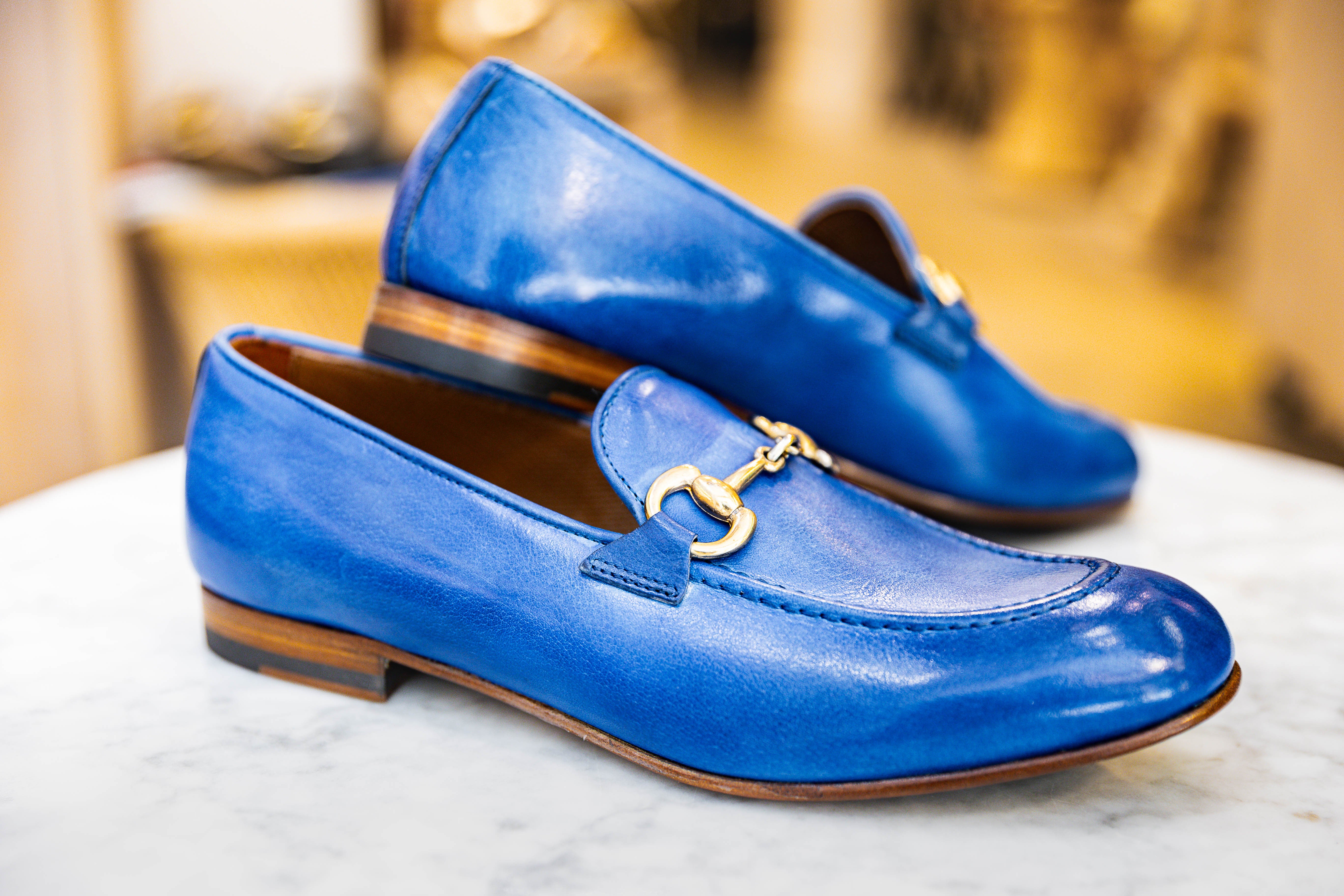 Mocassin D008 en cuir Bufalo Blu ELLA FLECS Reste T41 !