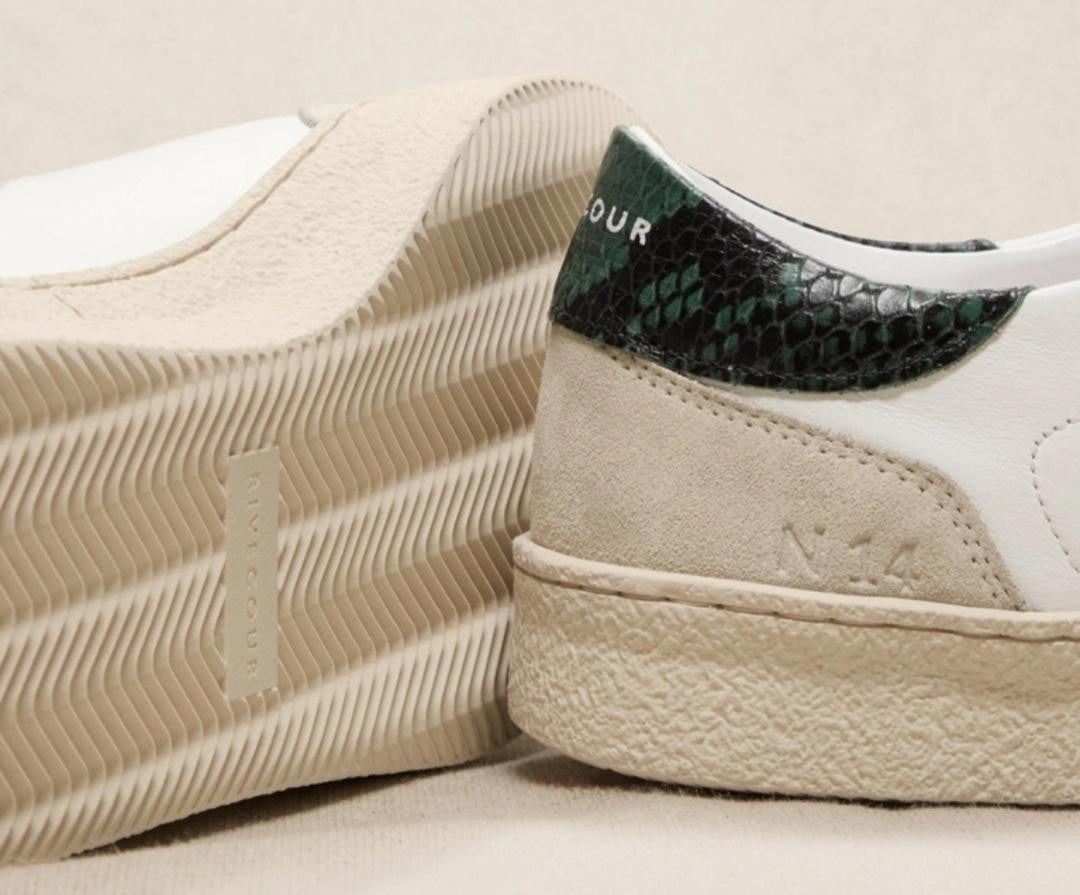 Basket 14 Cuir/ Pyhton Vert   RIVECOUR