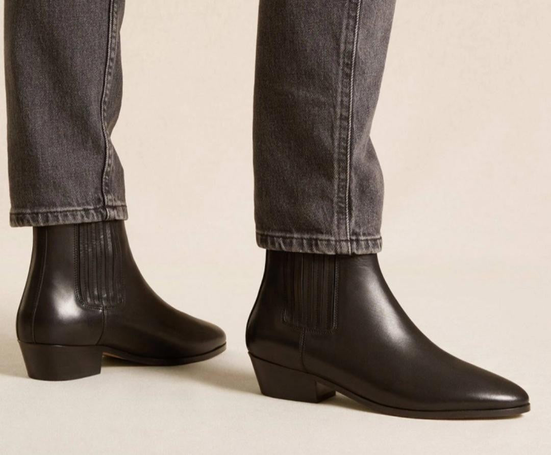 Bottine N° 58 en cuir noir RIVECOUR Reste 36 !