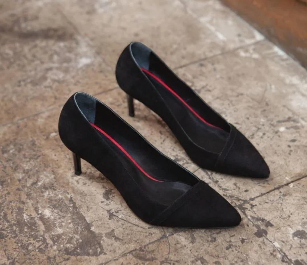 Escarpin N° 120 Suède Noir RIVECOUR Reste taille 39 ! Prix rond !