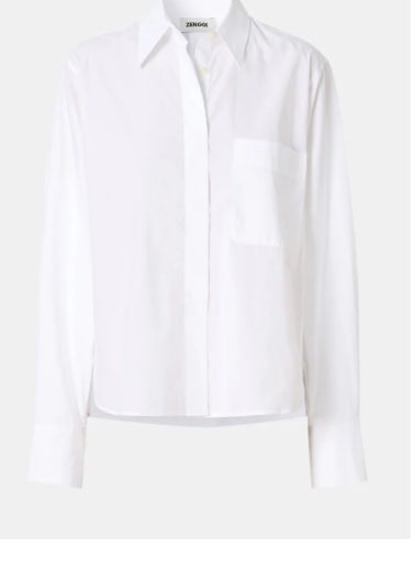 Chemise blanche Popeline de Coton ZENGGI