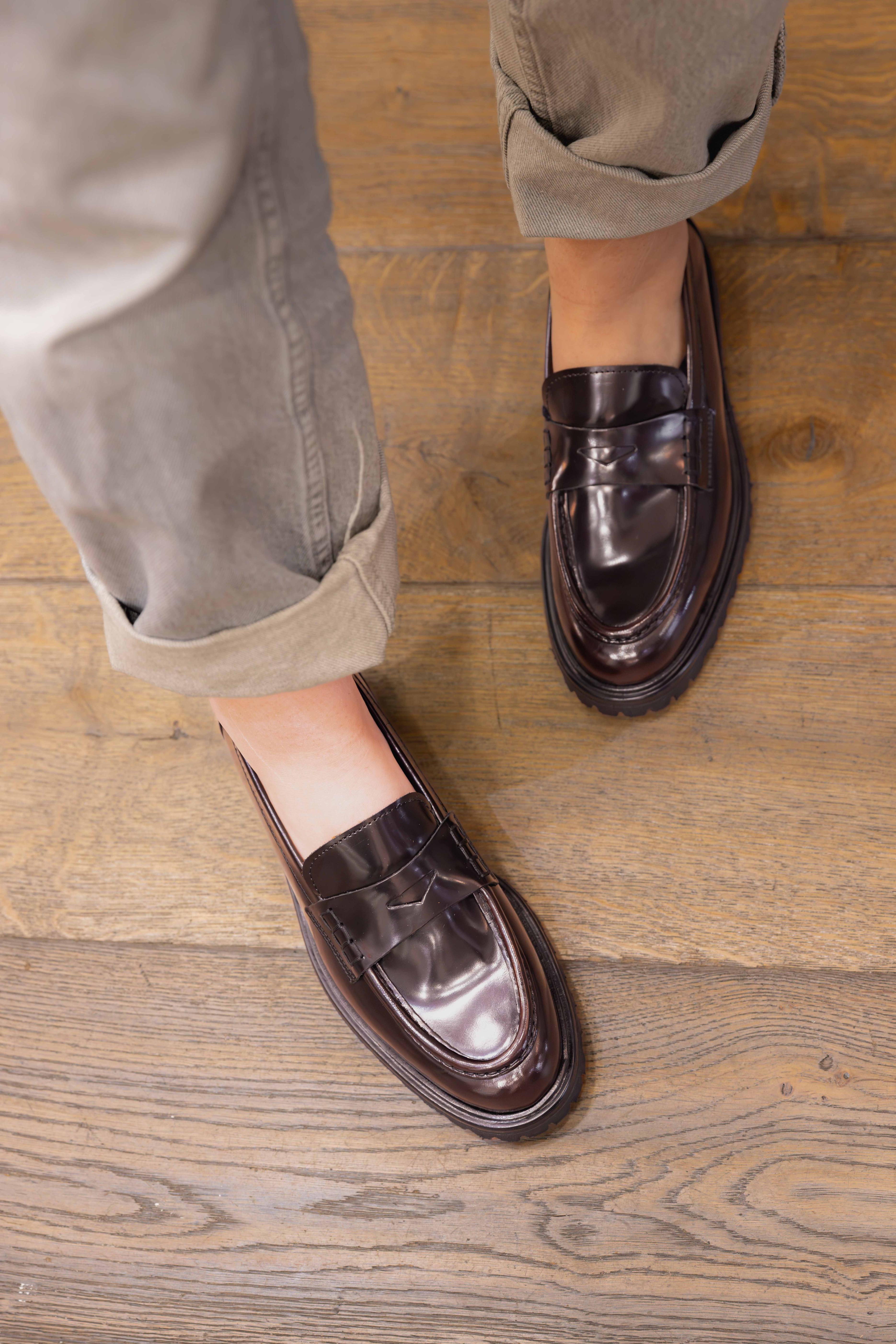 Mocassin D600 en cuir DOVER BORDEAUX  ELLA FLECS Reste Taille  41 !