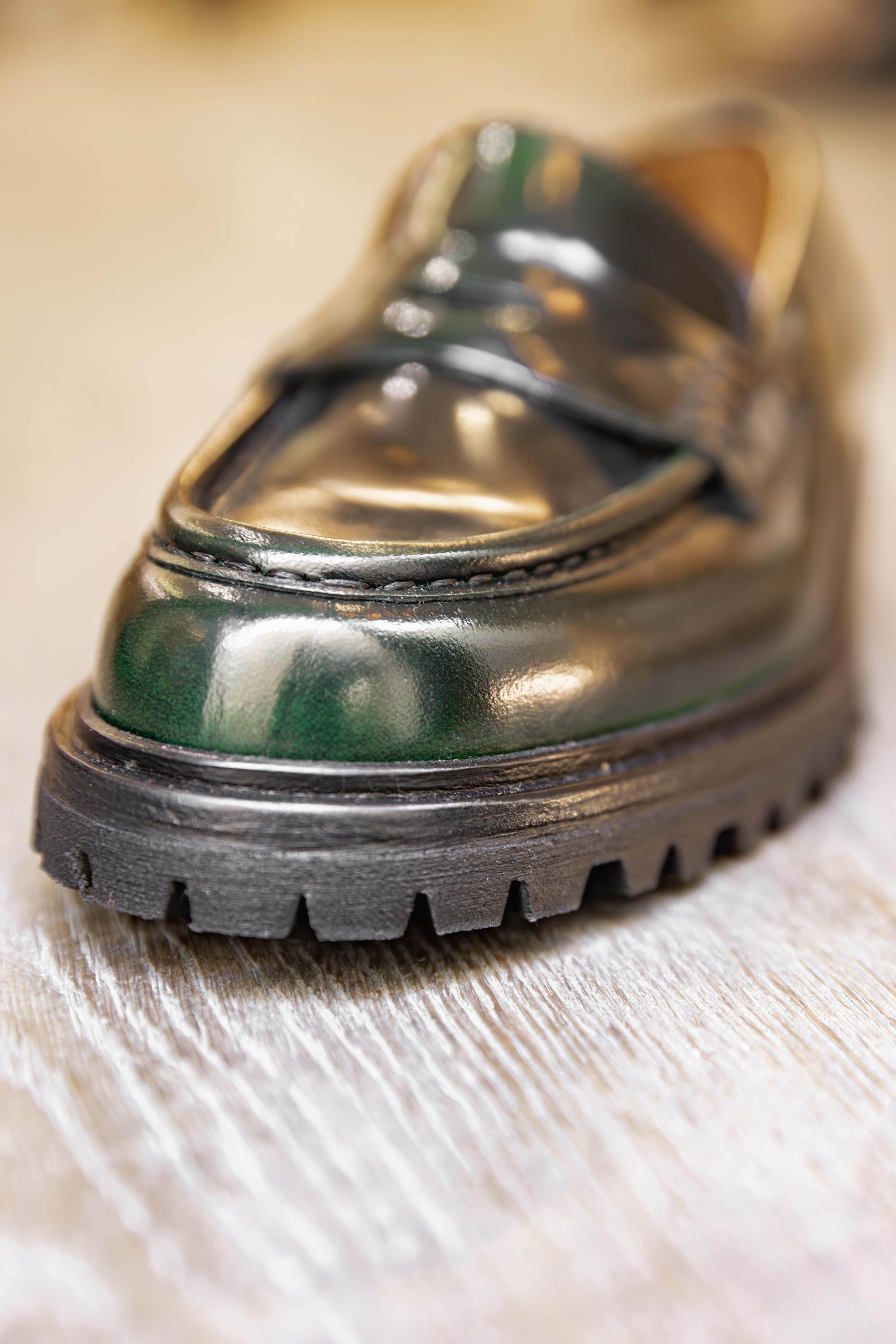 Mocassin D600 en cuir DOVER VERDE  ELLA FLECS