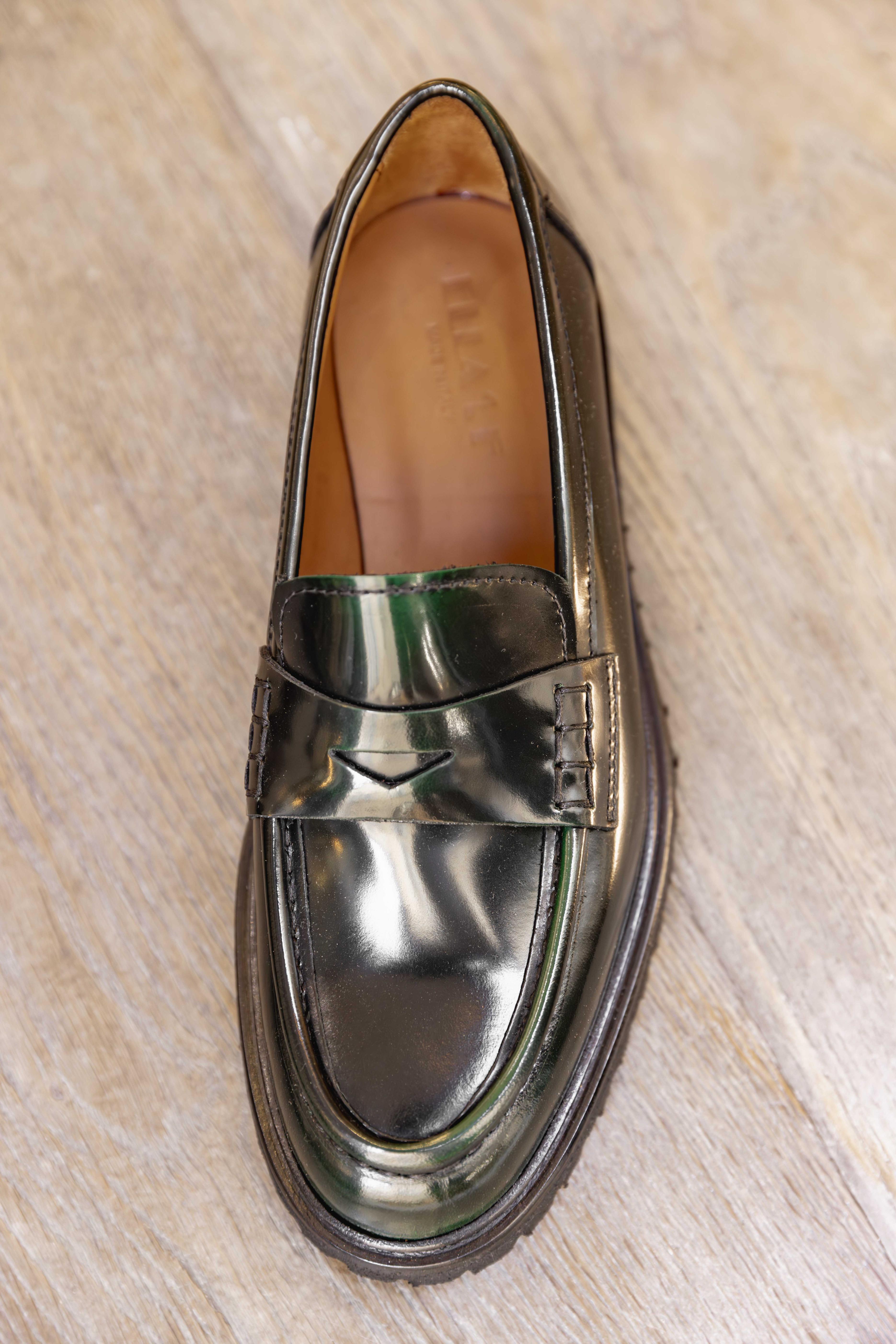 Mocassin D600 en cuir DOVER VERDE  ELLA FLECS