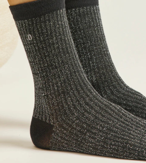 Pack de 3 Chaussettes New Côtelé  noir argenté champagne ODAJE (ancien M. MOUSTACHE)