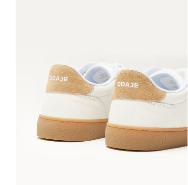 Basket LUCIA Cuir et Suède Blanc Beige ODAJE (ancien M MOUSTACHE)