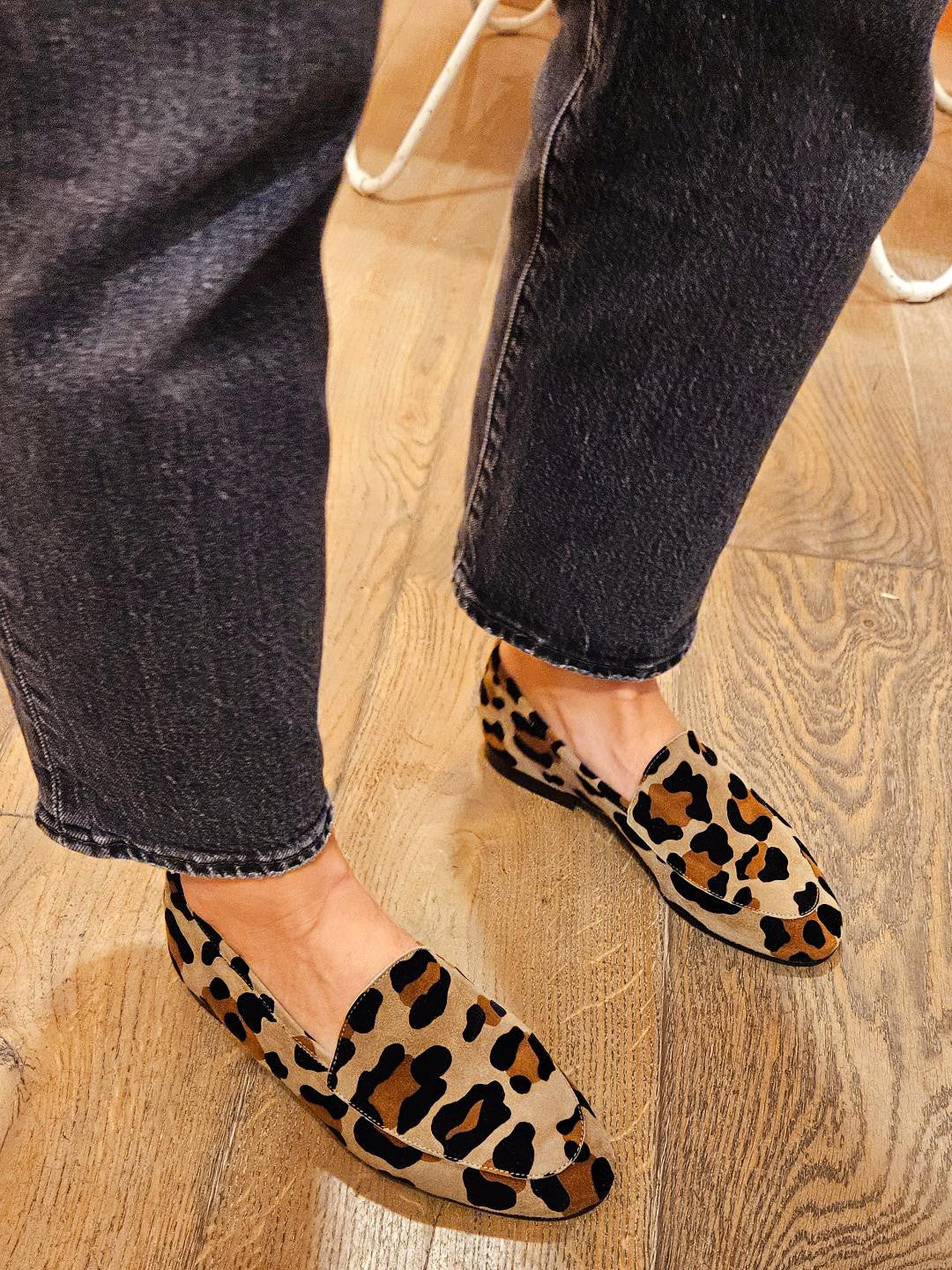 Mocassin LEOPARD GRIS ANTHRACITE 1927 CLEF ANNIEL