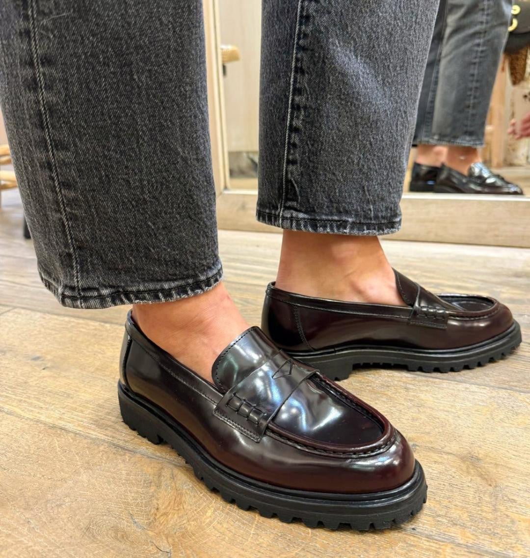 Mocassin D600 en cuir DOVER BORDEAUX  ELLA FLECS Reste Taille  41 !