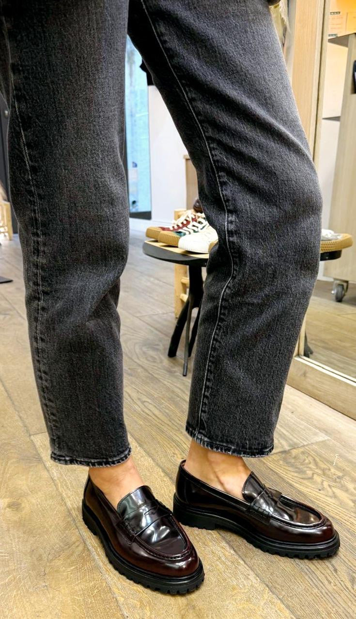 Mocassin D600 en cuir DOVER BORDEAUX  ELLA FLECS Reste Taille  41 !