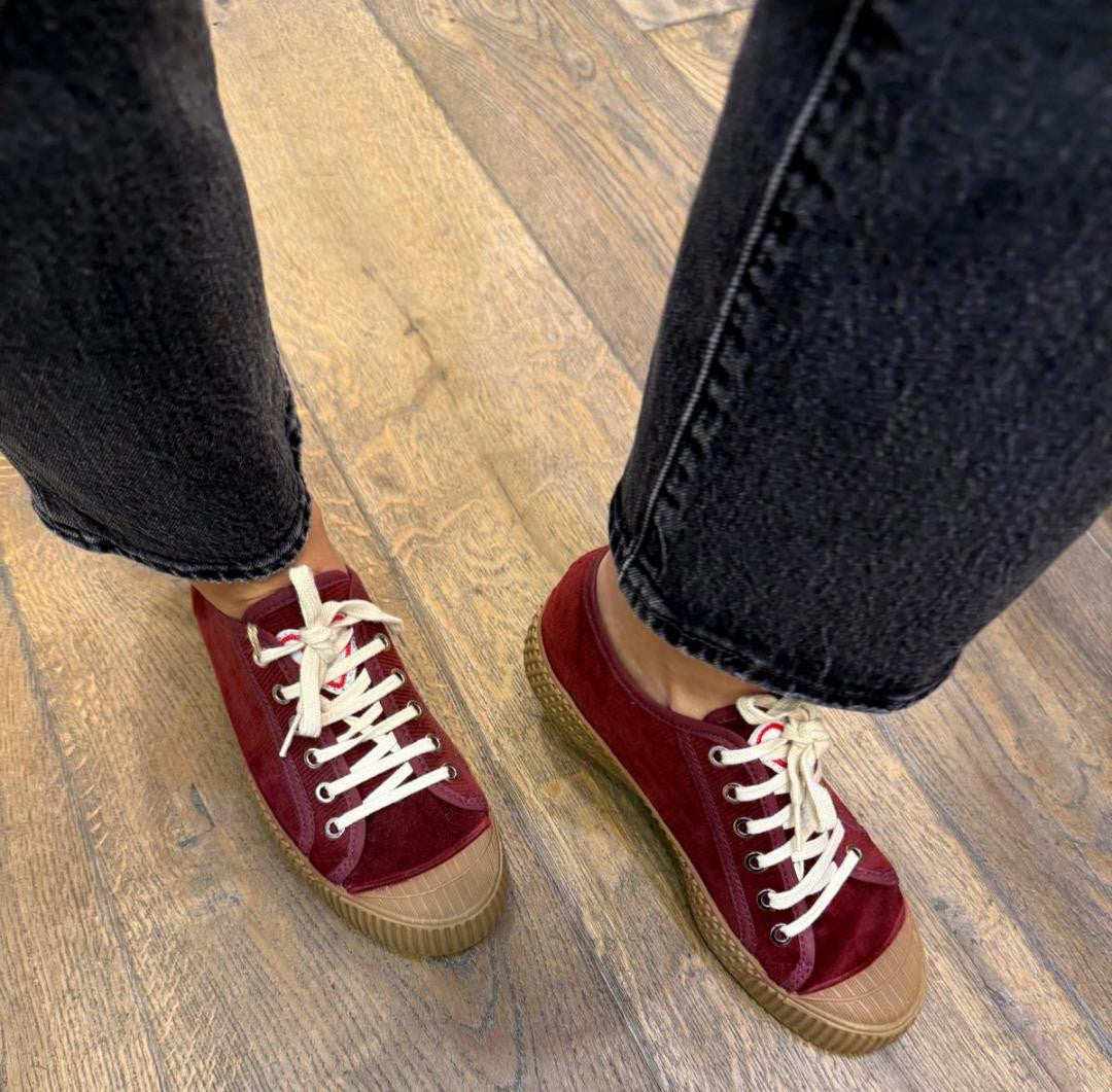 Baskets en velours MIST Scarlet (Bordeaux)  ARNACOEUR Reste 36 et 41 !