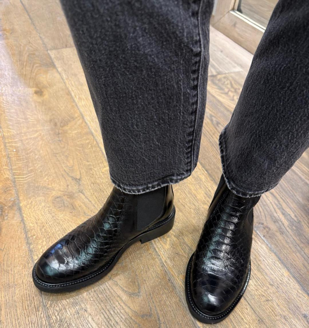 Bottine A7118  Black Python/ Black Croco  BILLI BI Reste 36 !