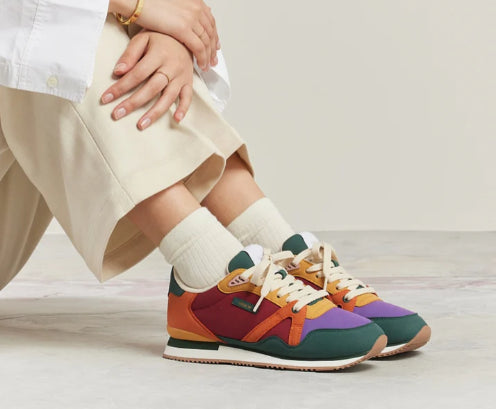 Running ANDREE Suède Vegan Canard Violet Orange ODAJE (ancien  M MOUSTACHE) Reste 38 !!