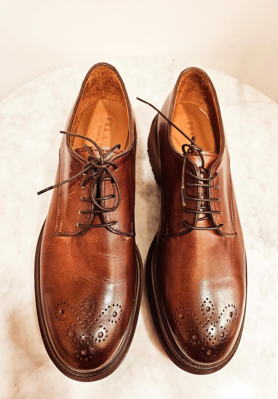 Derbies D112 Cuoio (marron)  ELLA (Italie) Reste 38  !