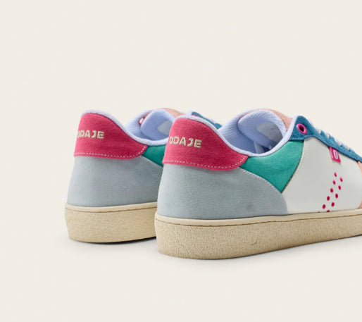 Basket MARIE Vieux Rose Blanc Pétrole ODAJE