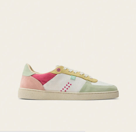 Basket MARIE Vert Blanc Jaune  ODAJE ex M MOUSTACHE