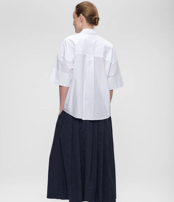 Chemise blanche Popeline de Coton Manches Courtes ZENGGI