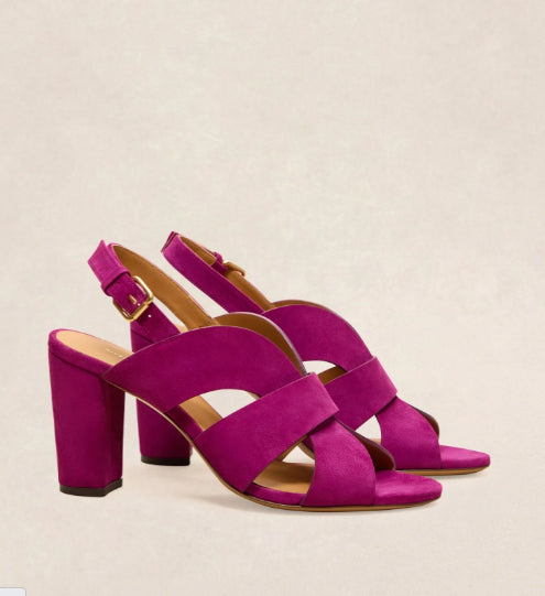 Sandale N° 55 Suède Prune  RIVECOUR Dernière en 38!