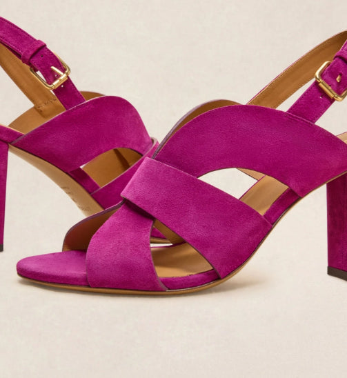 Sandale N° 55 Suède Prune  RIVECOUR Dernière en 38!