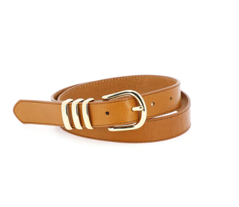 Ceinture IENA  en cuir Camel HERBERT FRERE SOEUR