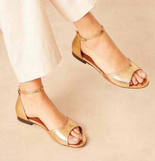 Sandale en cuir Doré N° 165 RIVECOUR