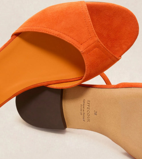 Sandale en suède Orange N° 165 RIVECOUR