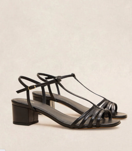 Sandale en cuir Noir  N° 441  RIVECOUR