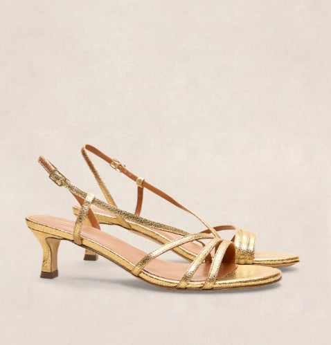 Sandale en cuir laminé Doré N° 464 Rivecour Reste 36!