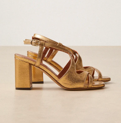 Sandale N° 953 cuir Doré RIVECOUR