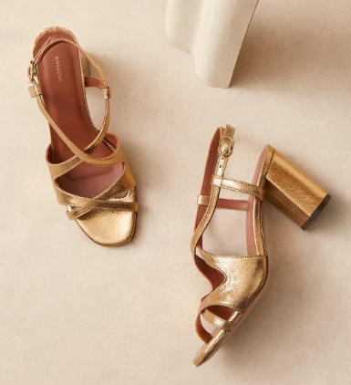 Sandale N° 953 cuir Doré RIVECOUR