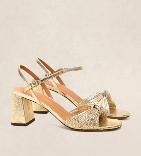 Sandale cuir Or Blanc N° 640 RIVECOUR