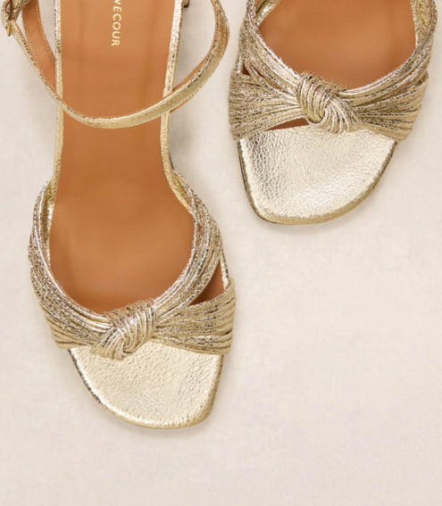 Sandale cuir Or Blanc N° 640 RIVECOUR